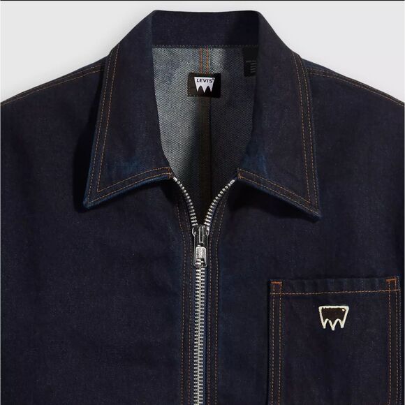 Levi's Skateboard Garage Jacket Men M Dark Wash Denim Workwear Chore Utility NWT - Picture 7 of 7